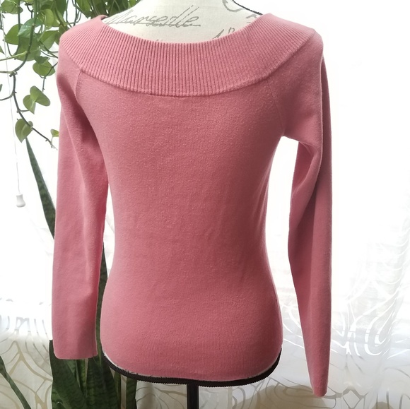 Ann Taylor LOFT Pink U Scoop Neck Sweater - Picture 2 of 4
